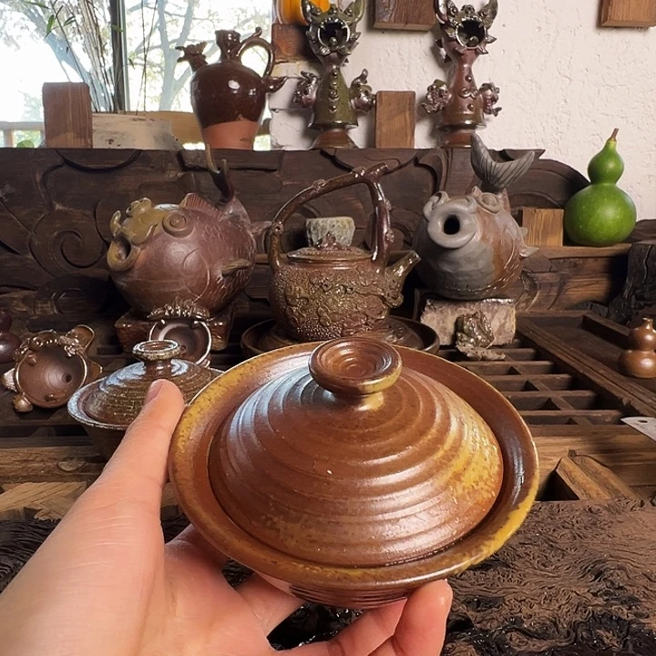 杯崔家龙窑高温柴烧柴器130cc