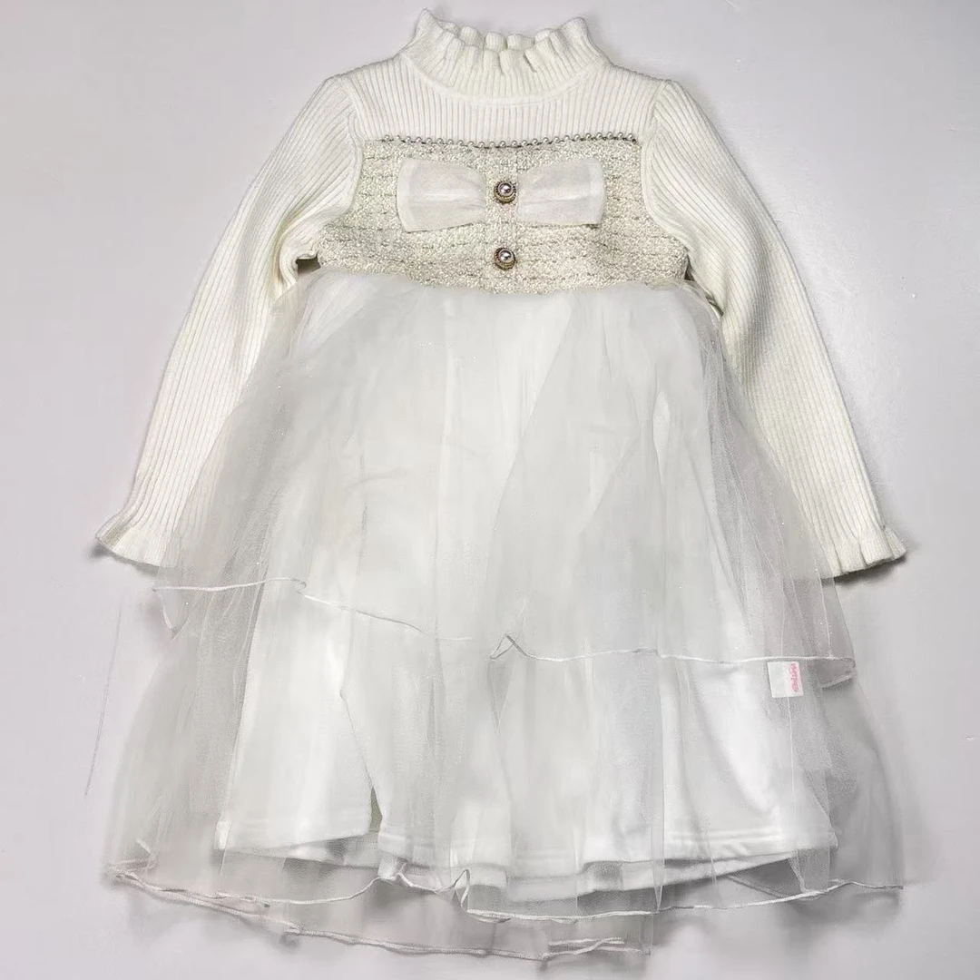 M.Mpartiy新款女宝童款小香风可爱甜美保暖加绒毛衣连衣裙（218）