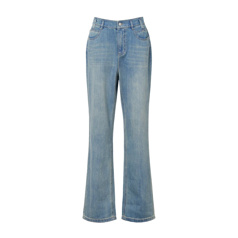 DUNNU/敦奴dunnu夏季时尚百搭经典蓝色高腰显瘦牛仔裤FU210165