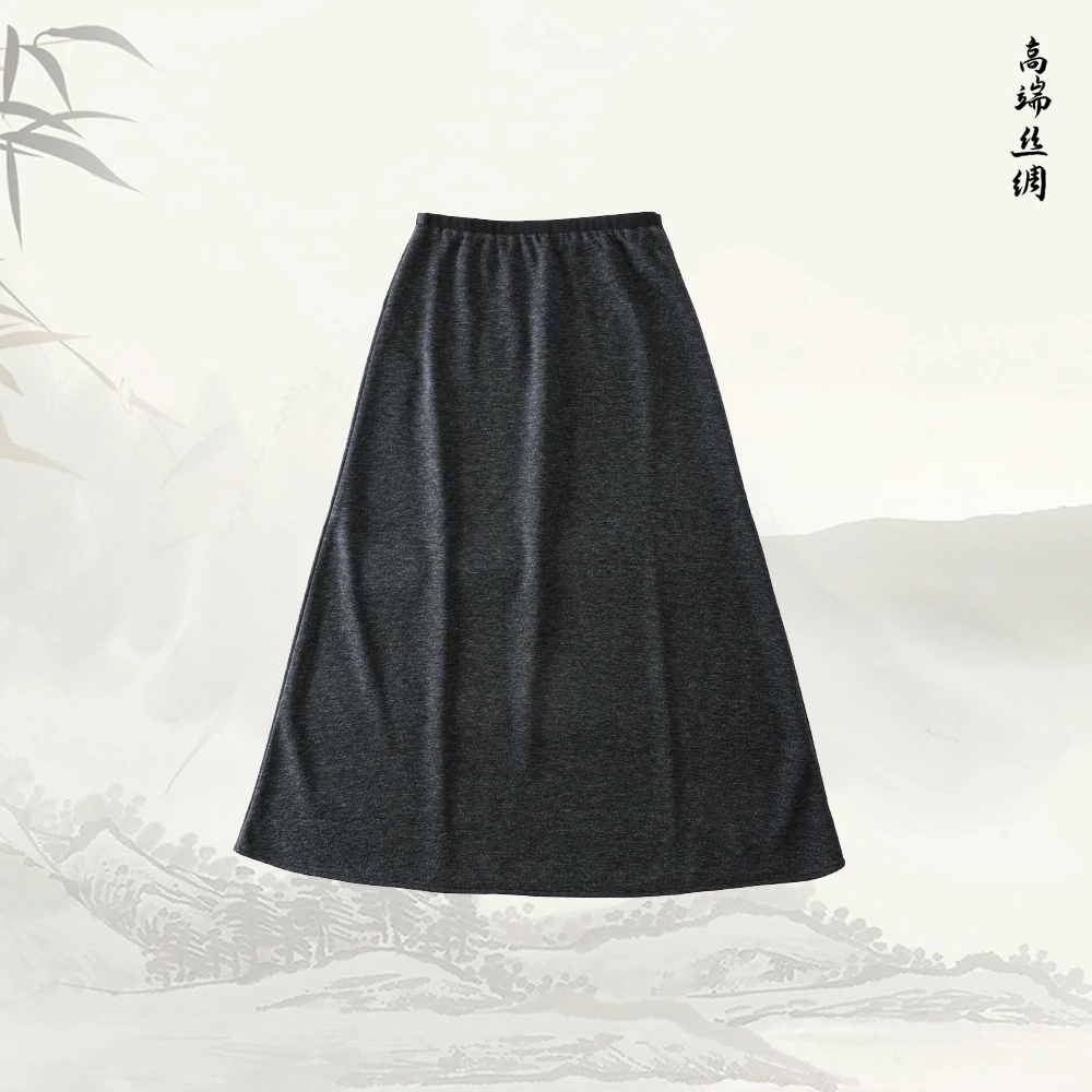 新款百搭休闲显瘦羊绒大摆半身裙53599