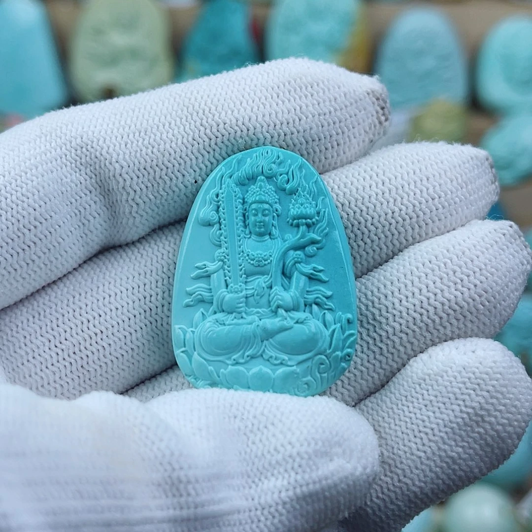 未镶嵌绿松石珠宝奇石虚空藏菩萨