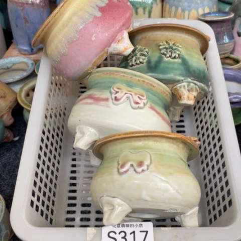 紫砂花盆微瑕317口径7.5左右