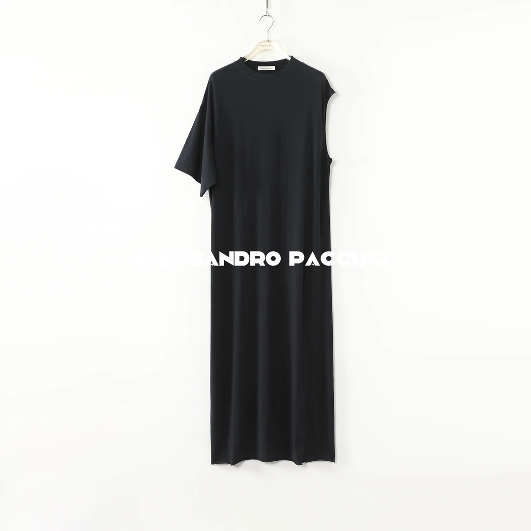 AP洛哥53057LL/53058LL  棉圆领磨破水洗处理设计时尚气质连衣裙