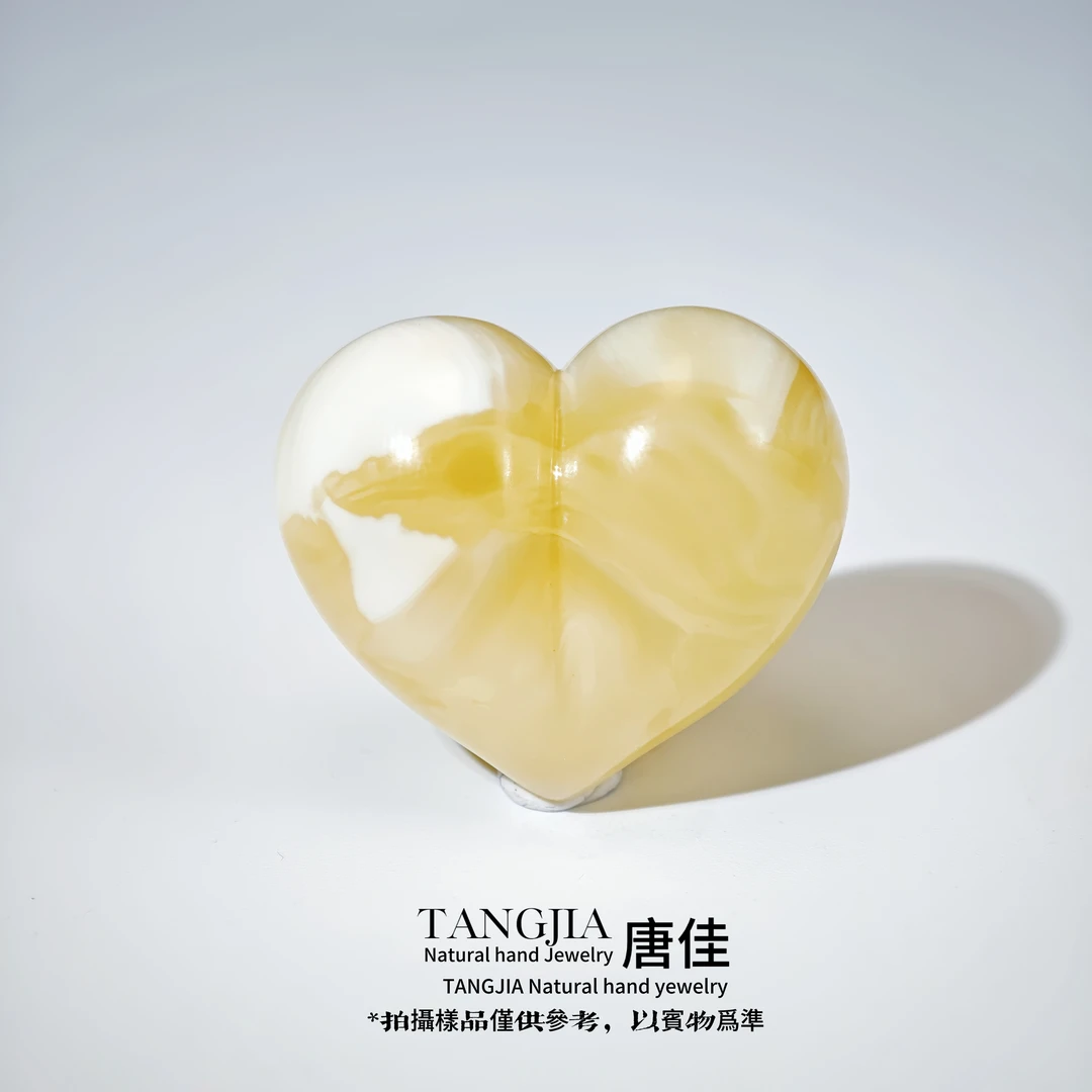 纯天然琥珀蜜蜡桃心设计精美典雅配饰12.35克