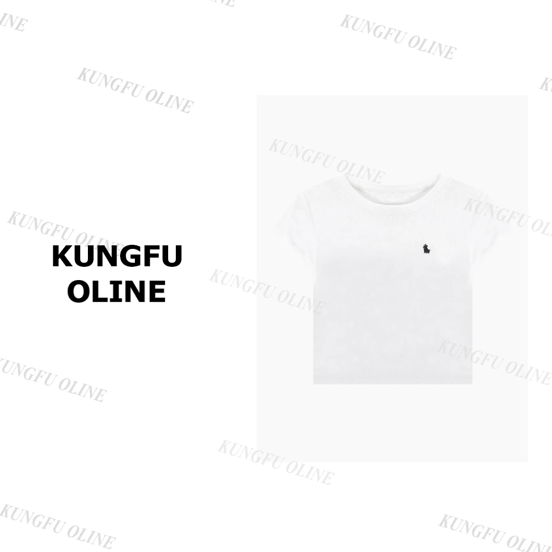 【现现】【圆领刺绣小马】T0332天丝亚麻流行卡通短袖T恤上衣