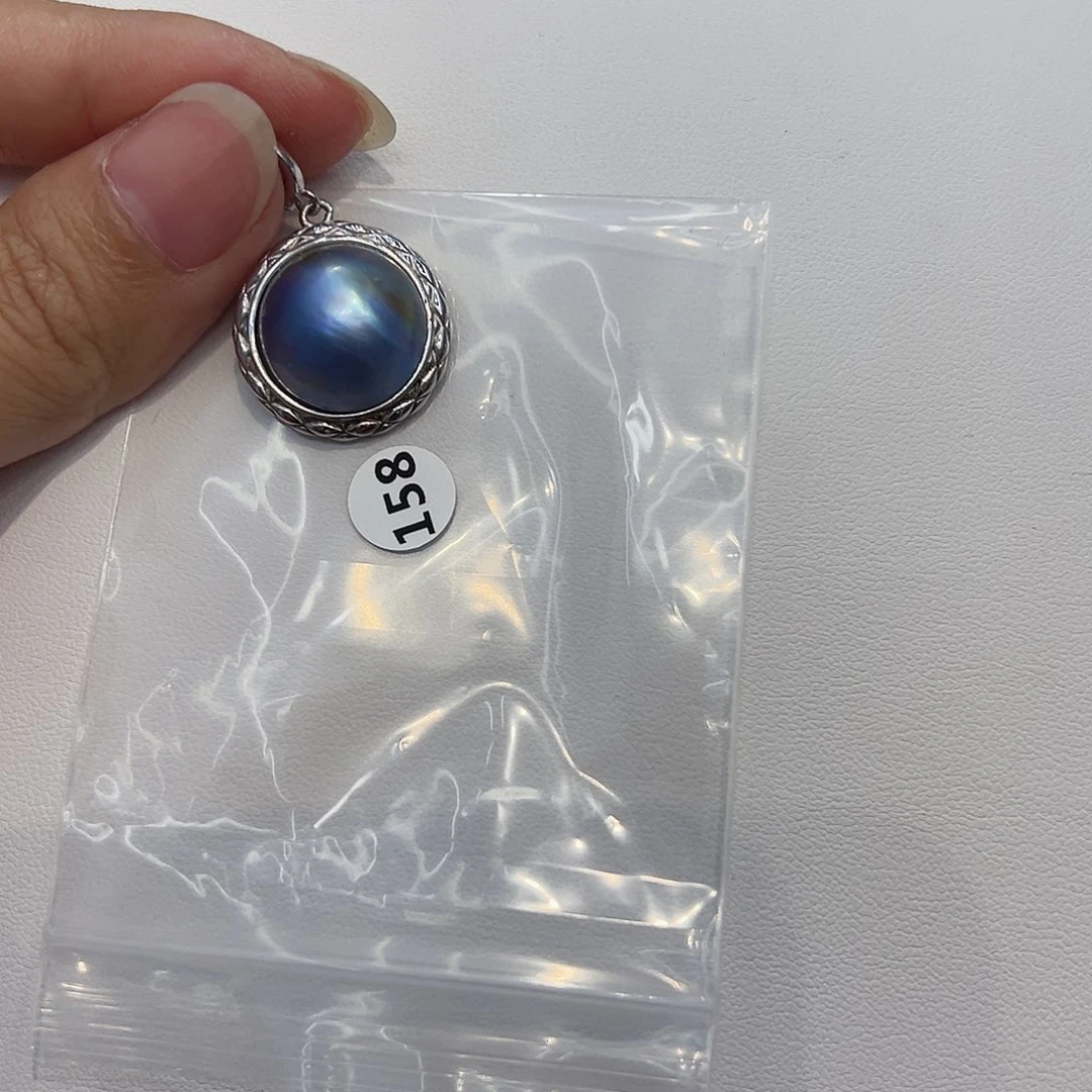 银S925镶嵌颈饰拼合珍珠（马贝珠）