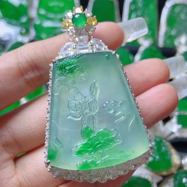 翡翠颈饰银S925镶嵌