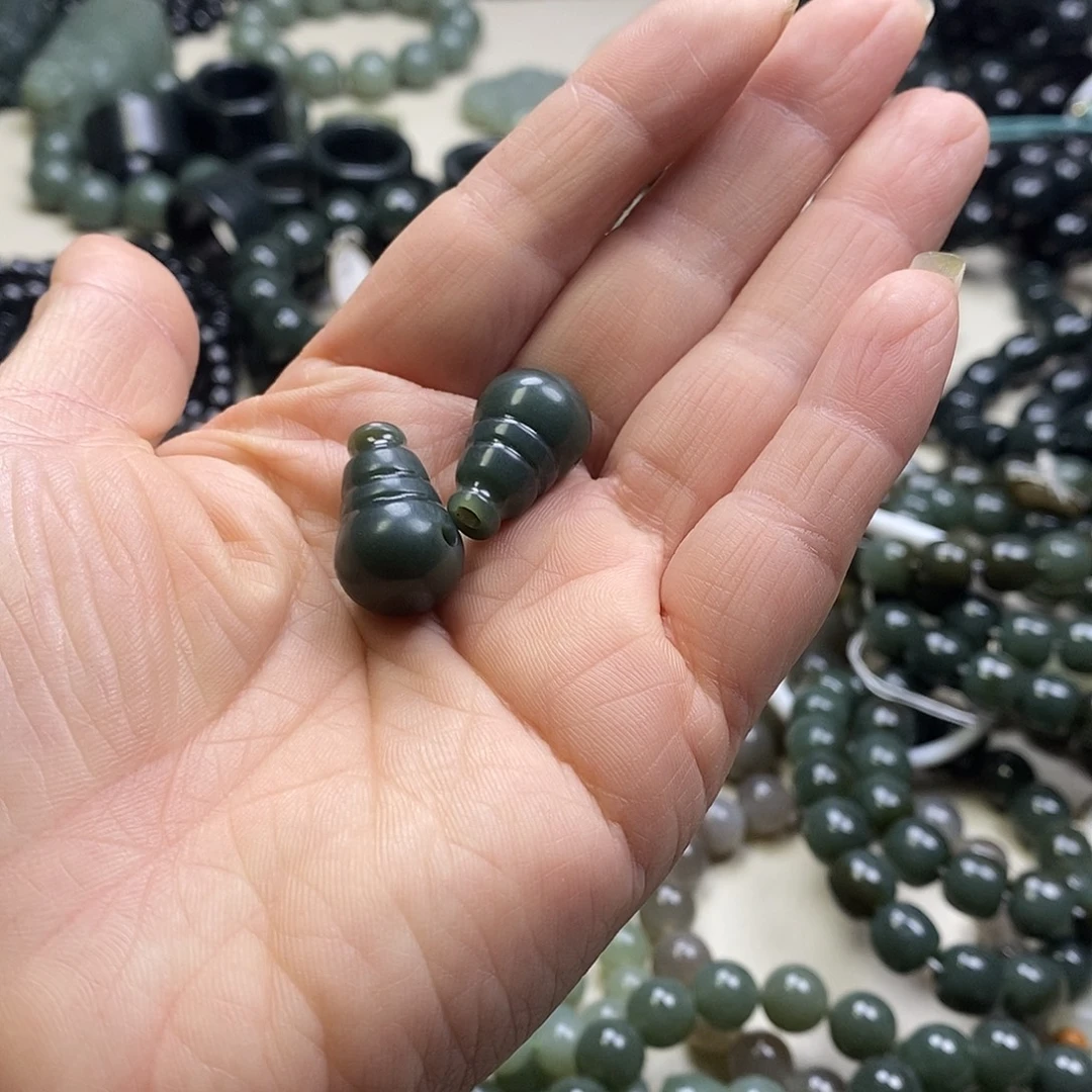 和田玉未镶嵌手链和田玉且末料三通