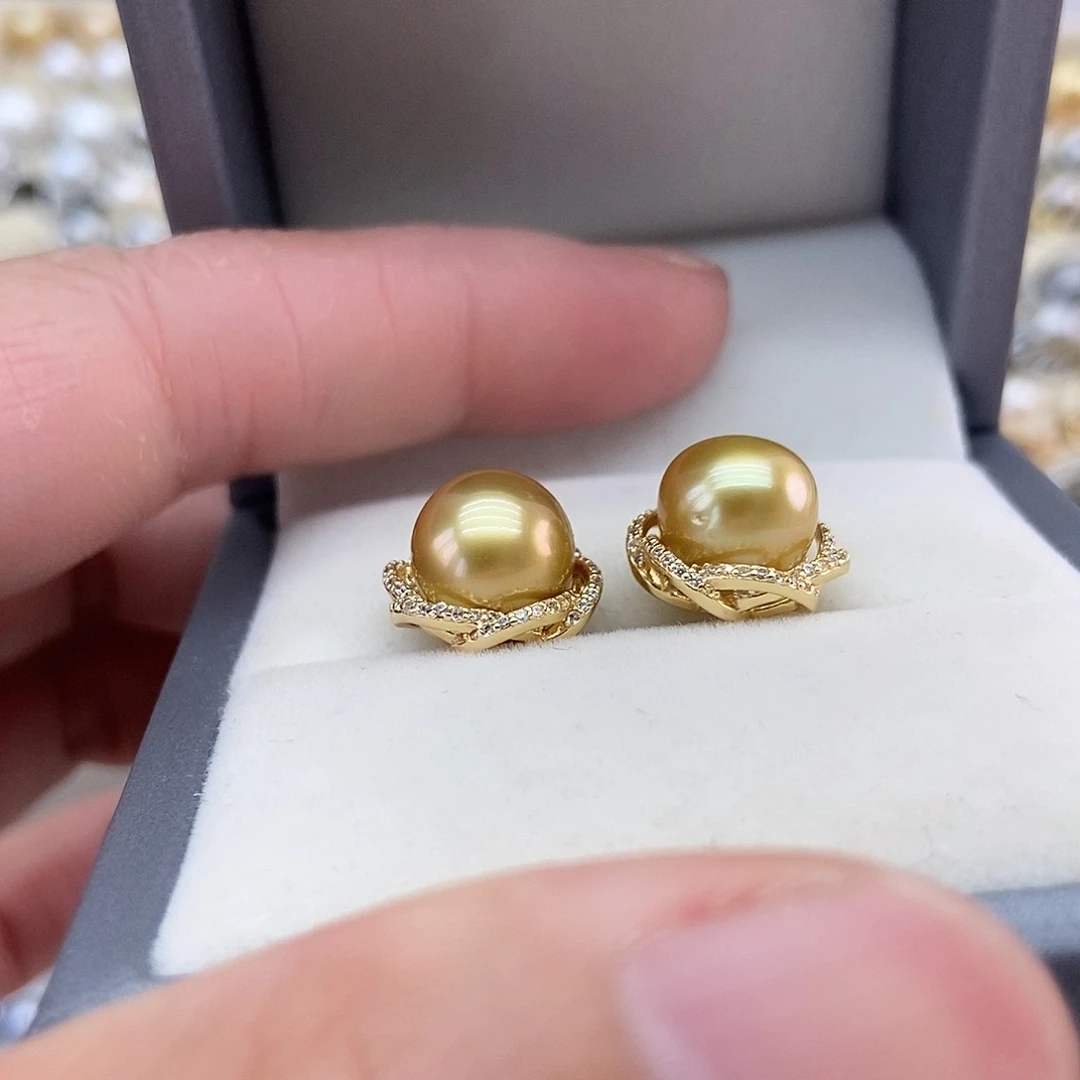 耳饰海水珍珠银S925镶嵌