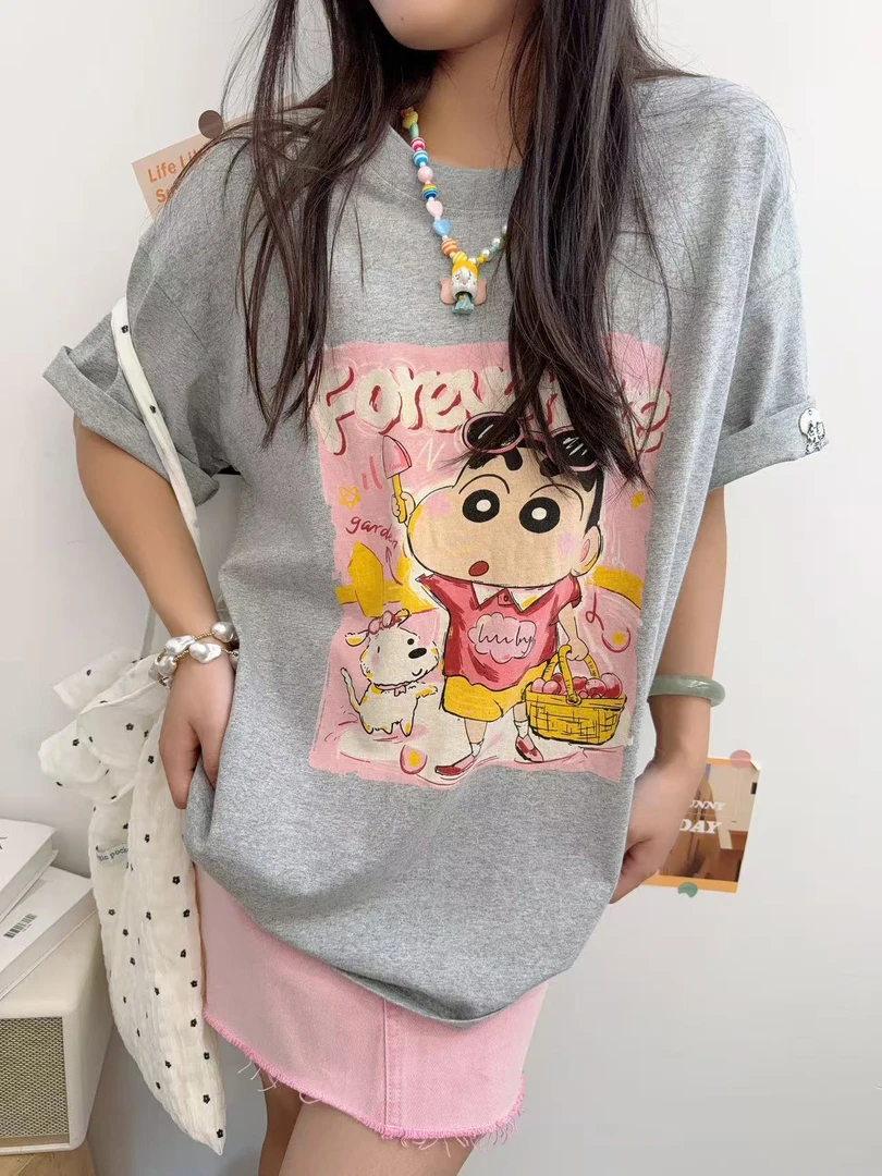 5312号#163#韩系休闲简约百搭印花卡通短袖TD5-42
