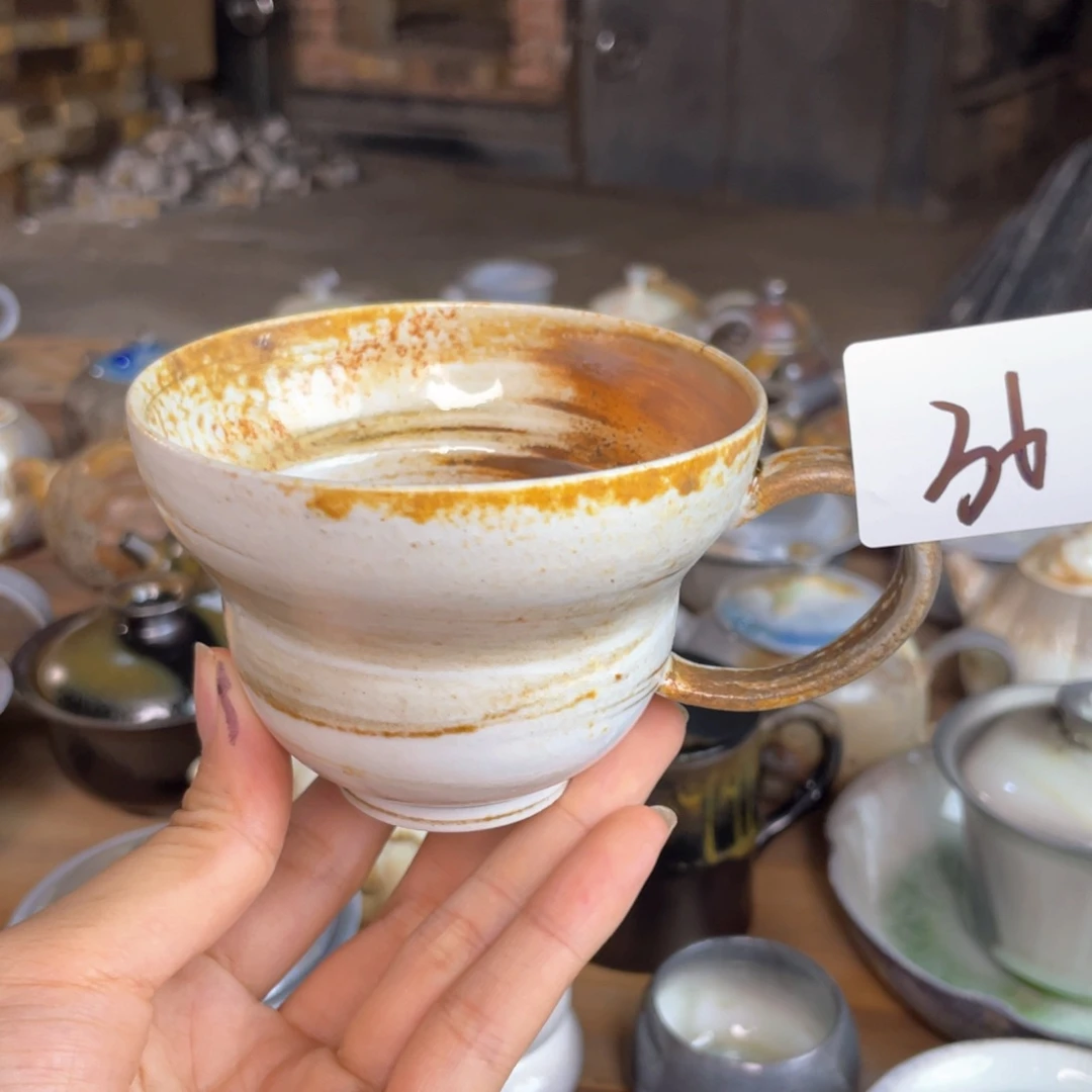 36绞胎泥咖啡杯一起喝茶