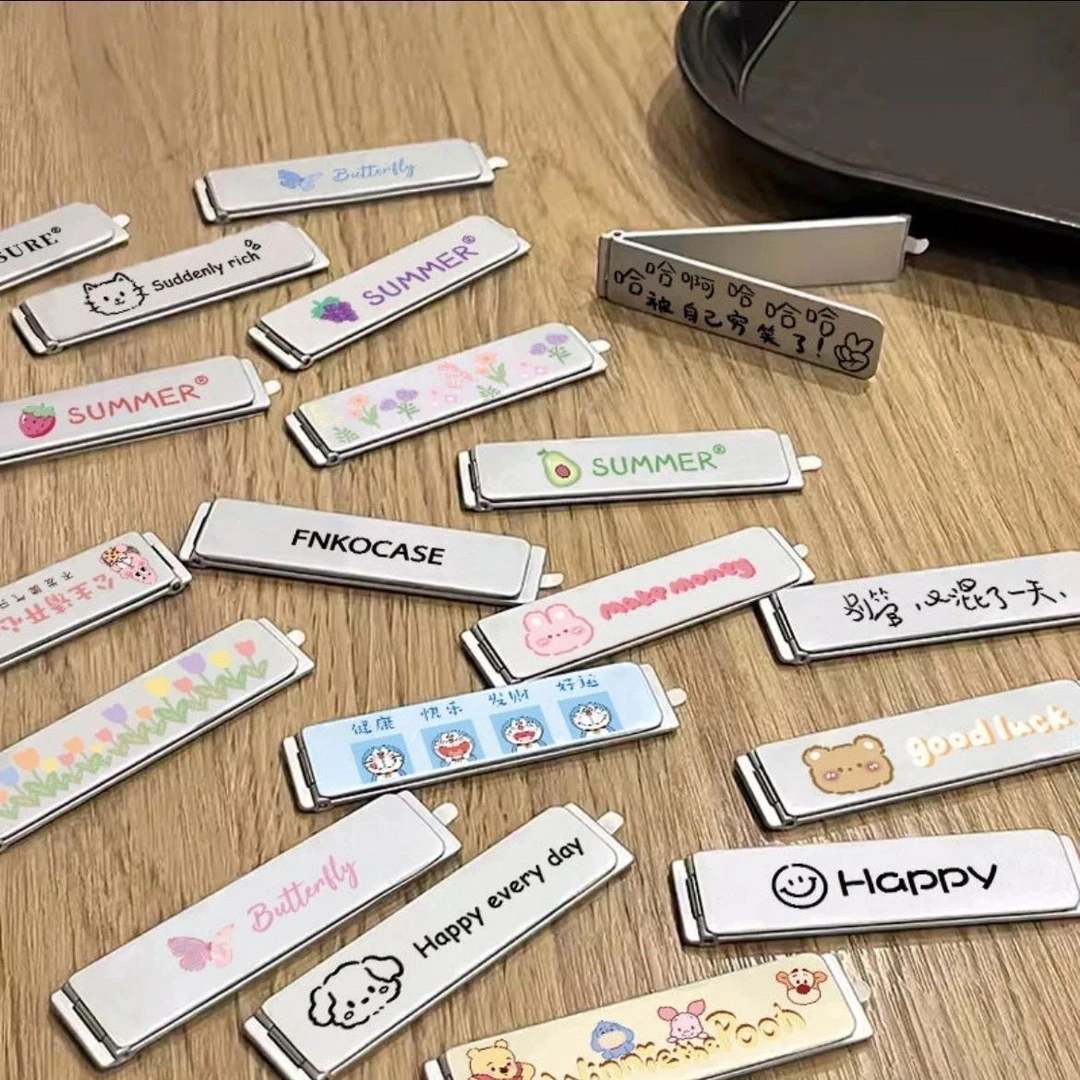 金属折叠隐形卡通手机支架可爱便携背贴新款网红桌面通用粘贴支撑