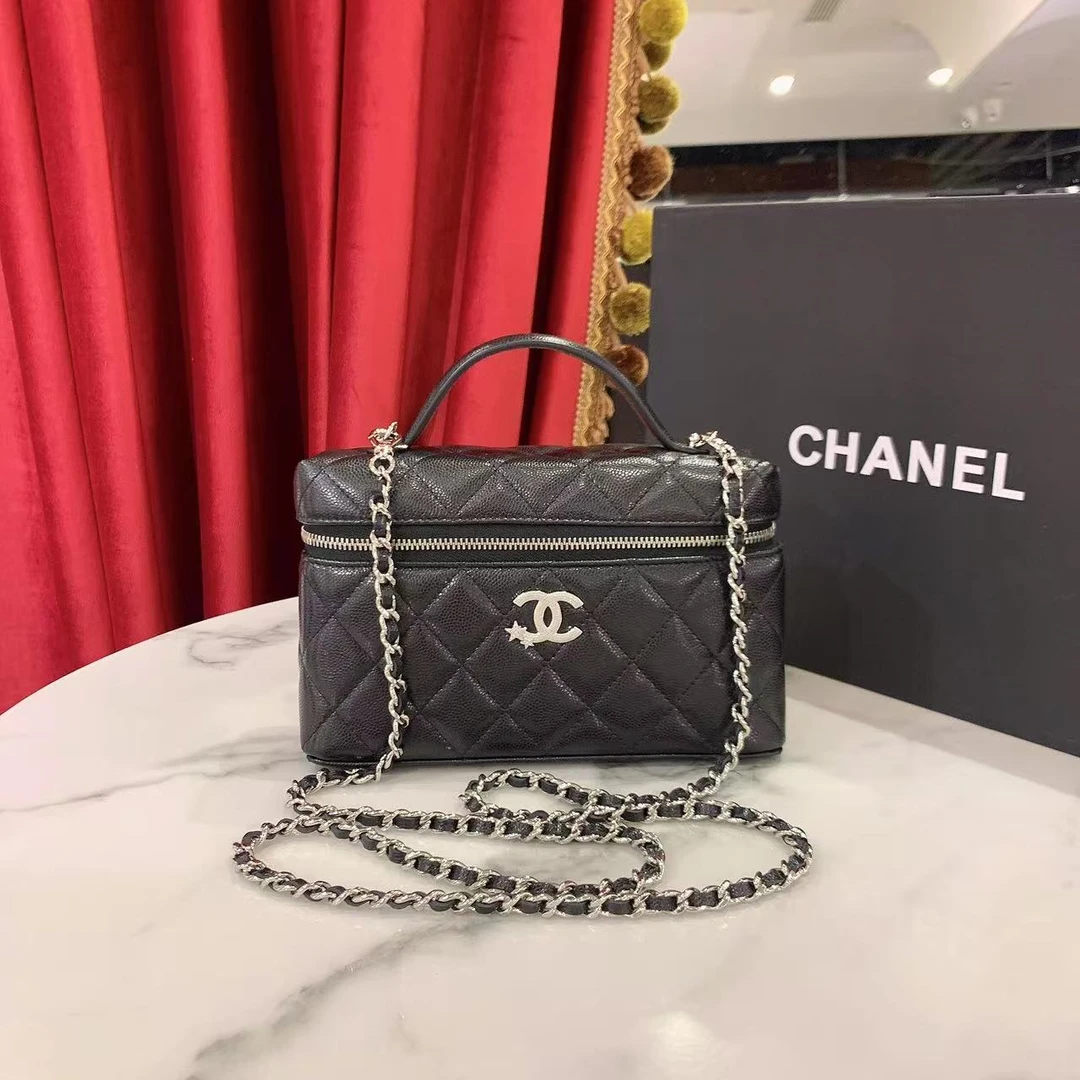 99新 Chanel/香奈儿 25b星星lp长盒子黑银荔枝芯片款83645909