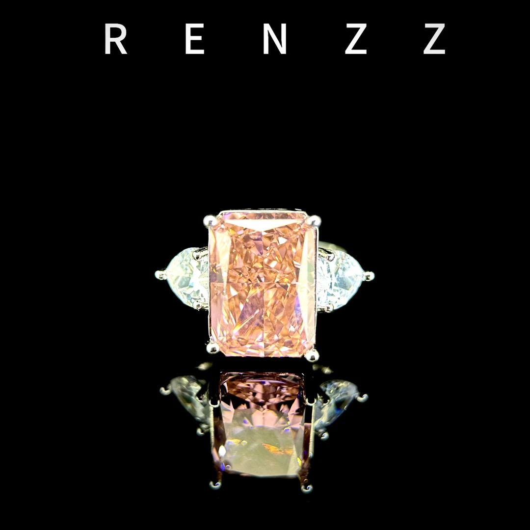 7806粉色方块戒指