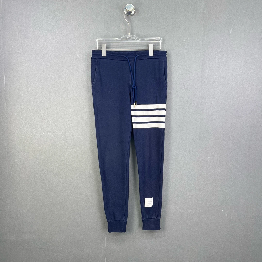 99新 THOMBROWNE 0码/2码/蓝色针织条纹运动长裤卫裤