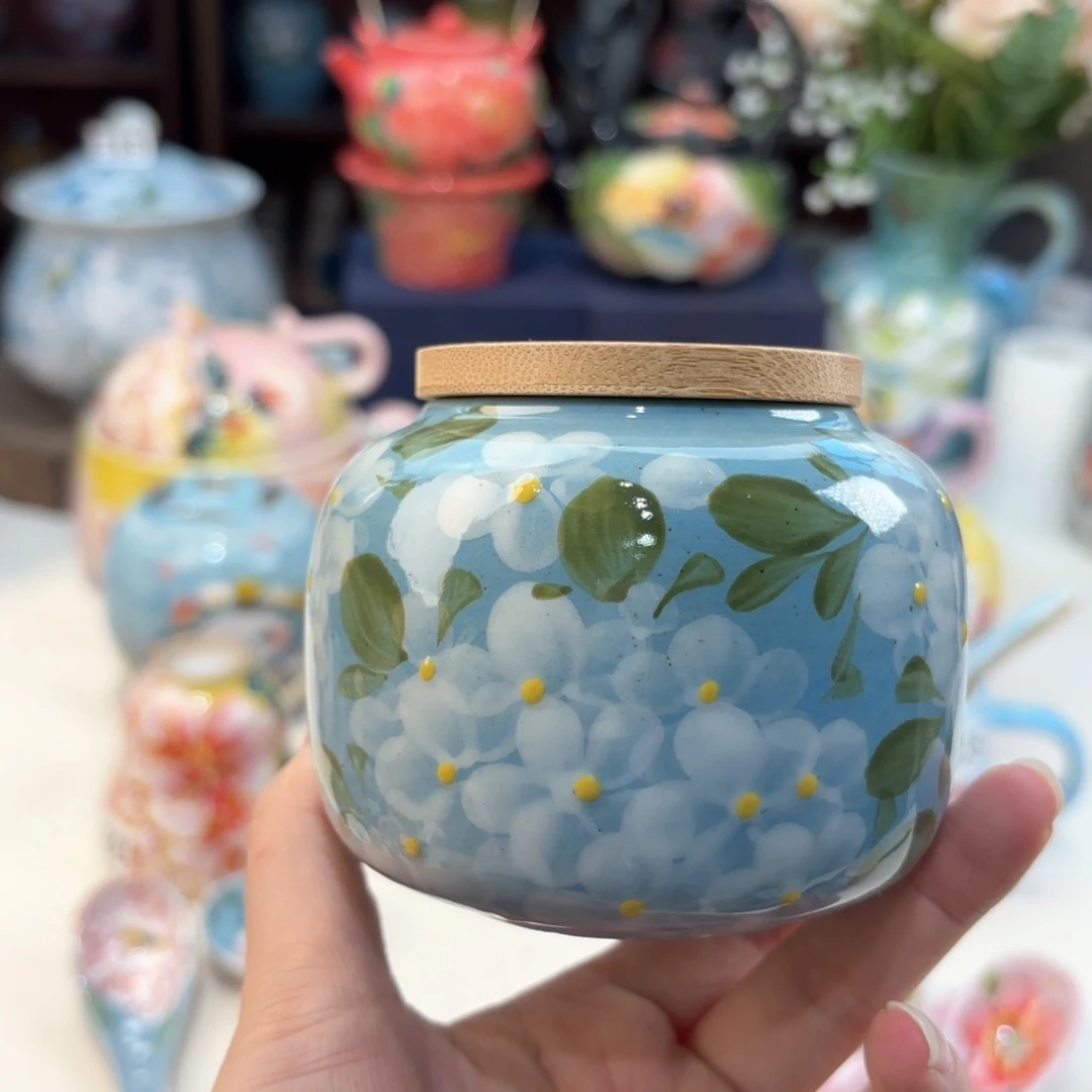 景德镇手绘高温釉下彩陶瓷茶具