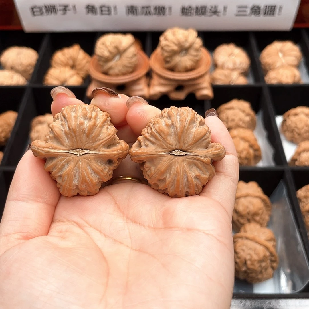 把件文玩核桃小*36白狮子全品矮桩A3602