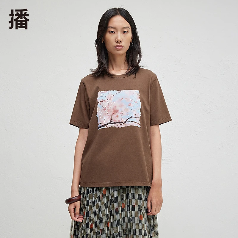 【达人专属】播Houzichao联名舒适简约罗纹圆领T恤BDR3YD1797