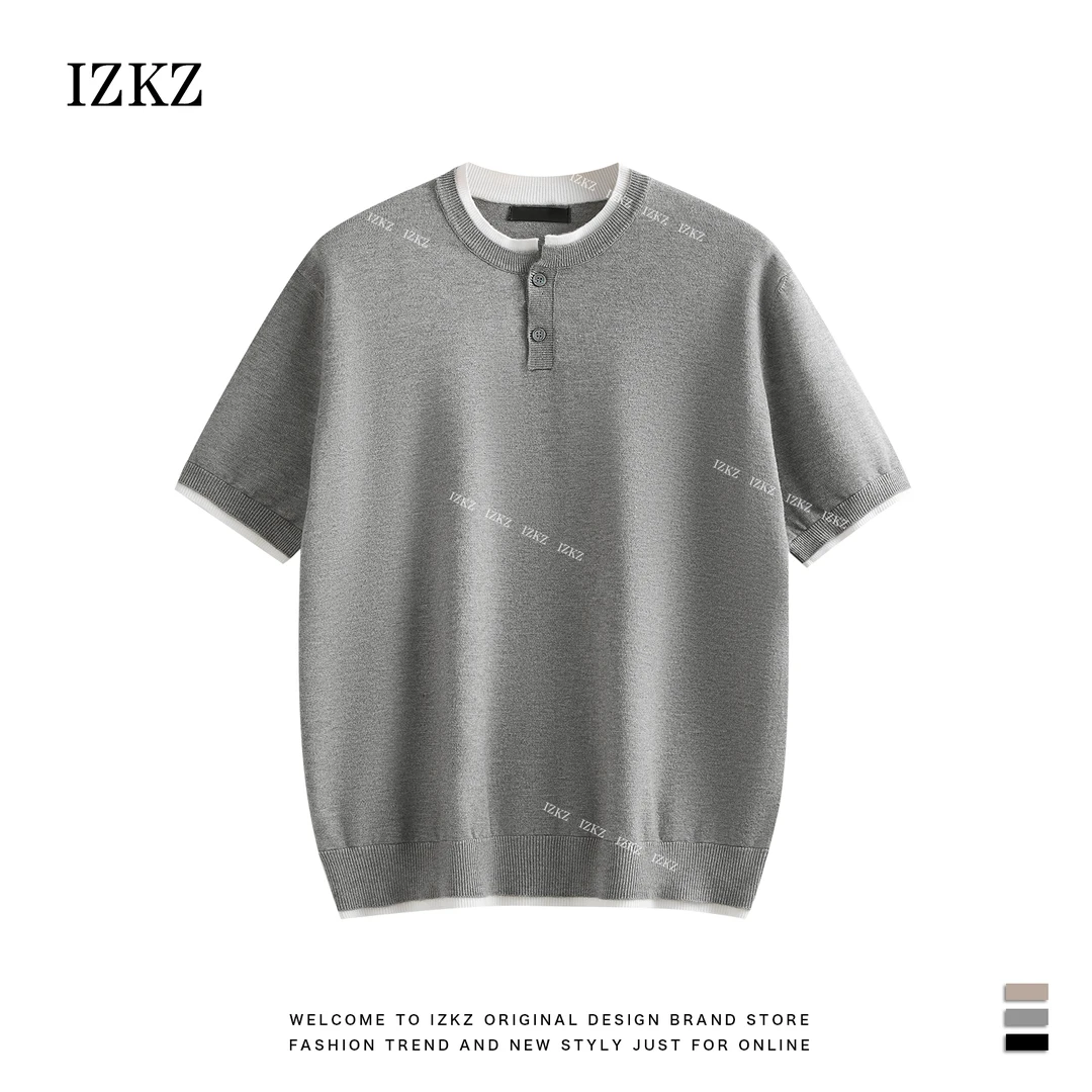 白泽IZKZ | 【冬将至春可期】亨利领春季肉感休闲百搭简约针织短袖