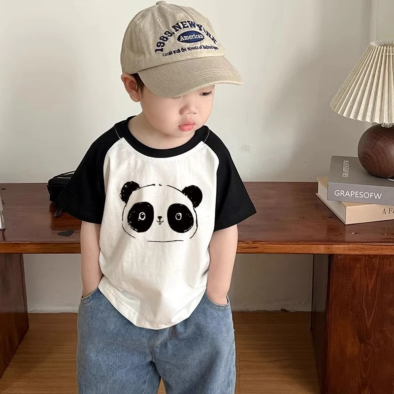 儿童圆领t恤短袖纯棉男孩2025新款夏装小童卡通半袖女宝宝上衣t