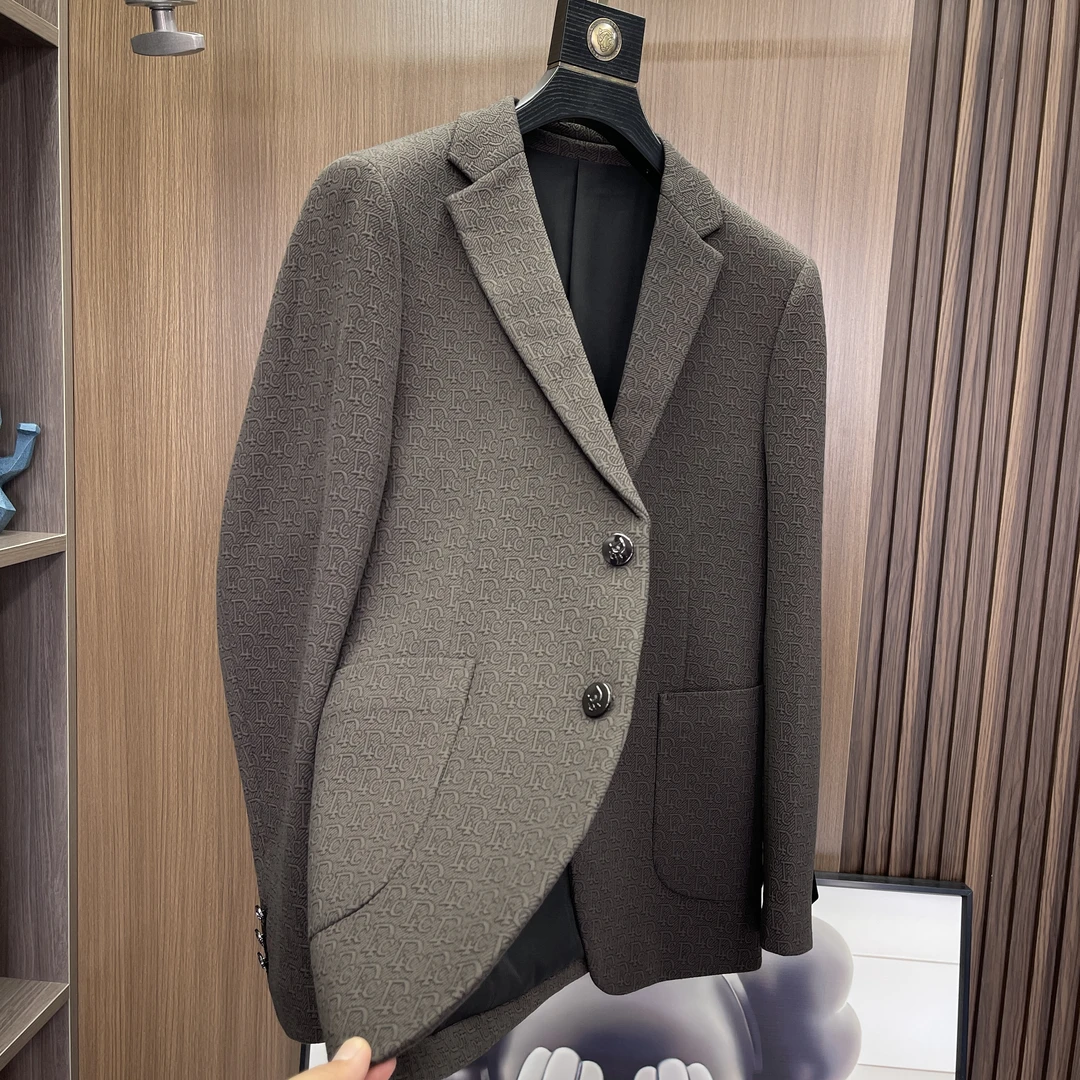 621秋季新款男士西服修身百搭时尚休闲上衣商务潮流轻奢西装
