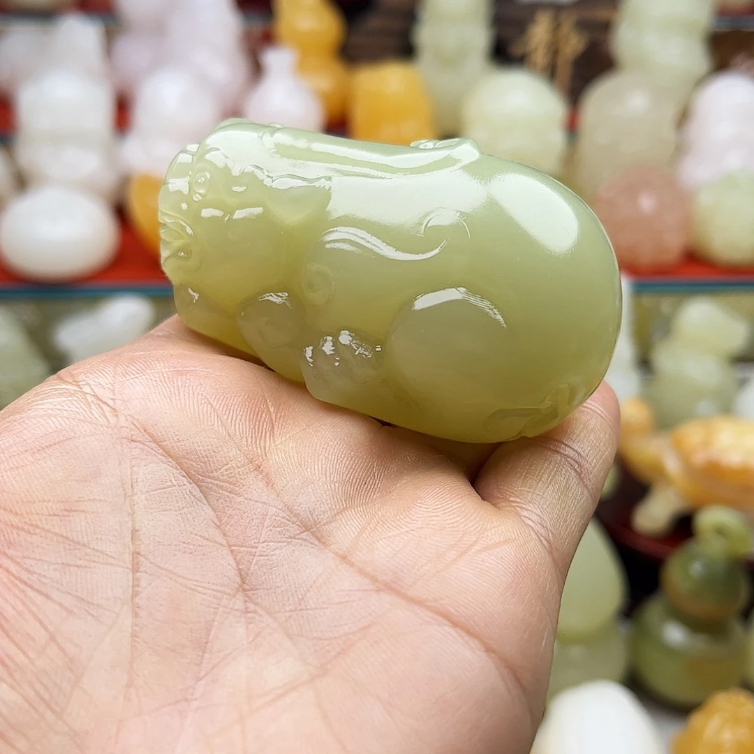 用***1石材貔貅手把摆件