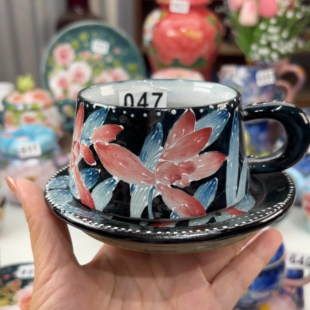 瓷片景德镇手绘高温釉下彩陶瓷茶具