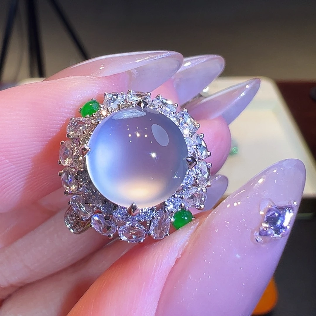 翡翠18K金镶嵌戒指翡翠