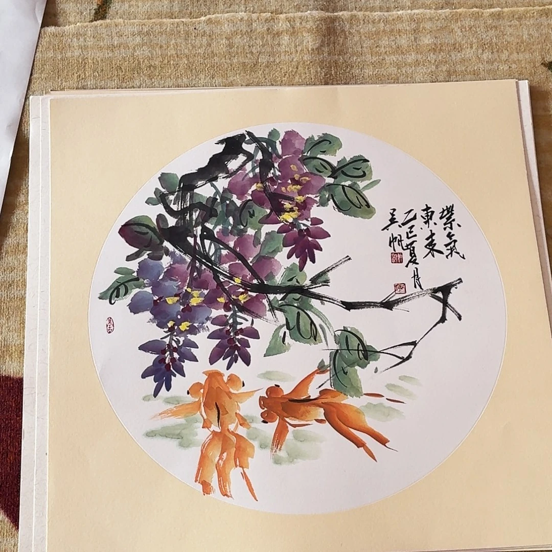 国画小斗方50.50手绘作品