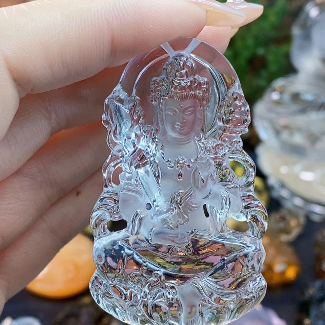 水晶颈饰未镶嵌顺***然吊坠