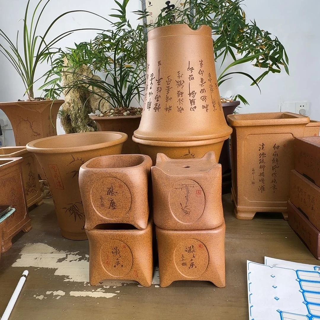 胡***强紫砂花盆紫砂花盆7个