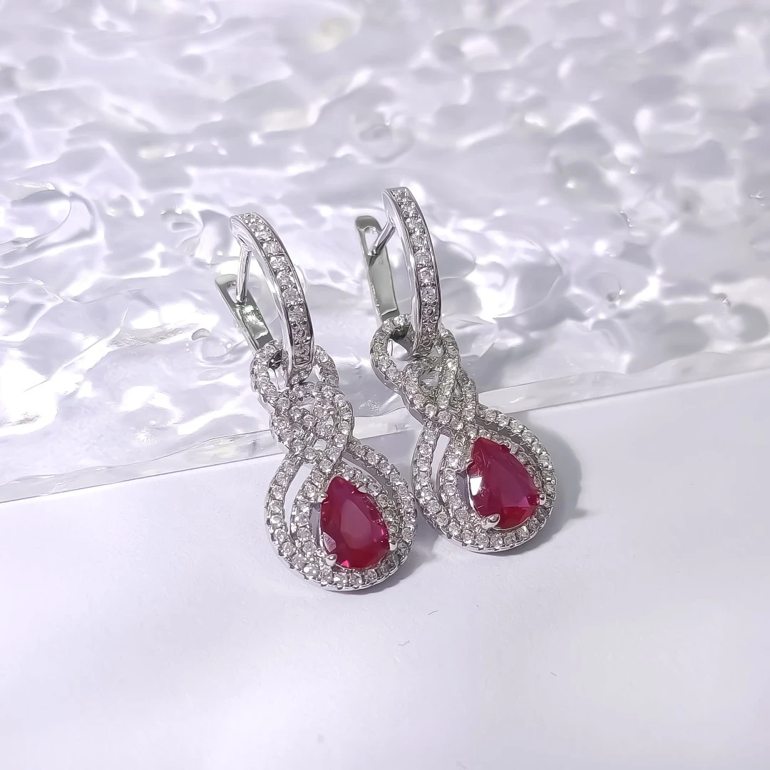 铜合金合成锆石耳饰 HSM-52319 耳饰欧美时尚精致大方气质