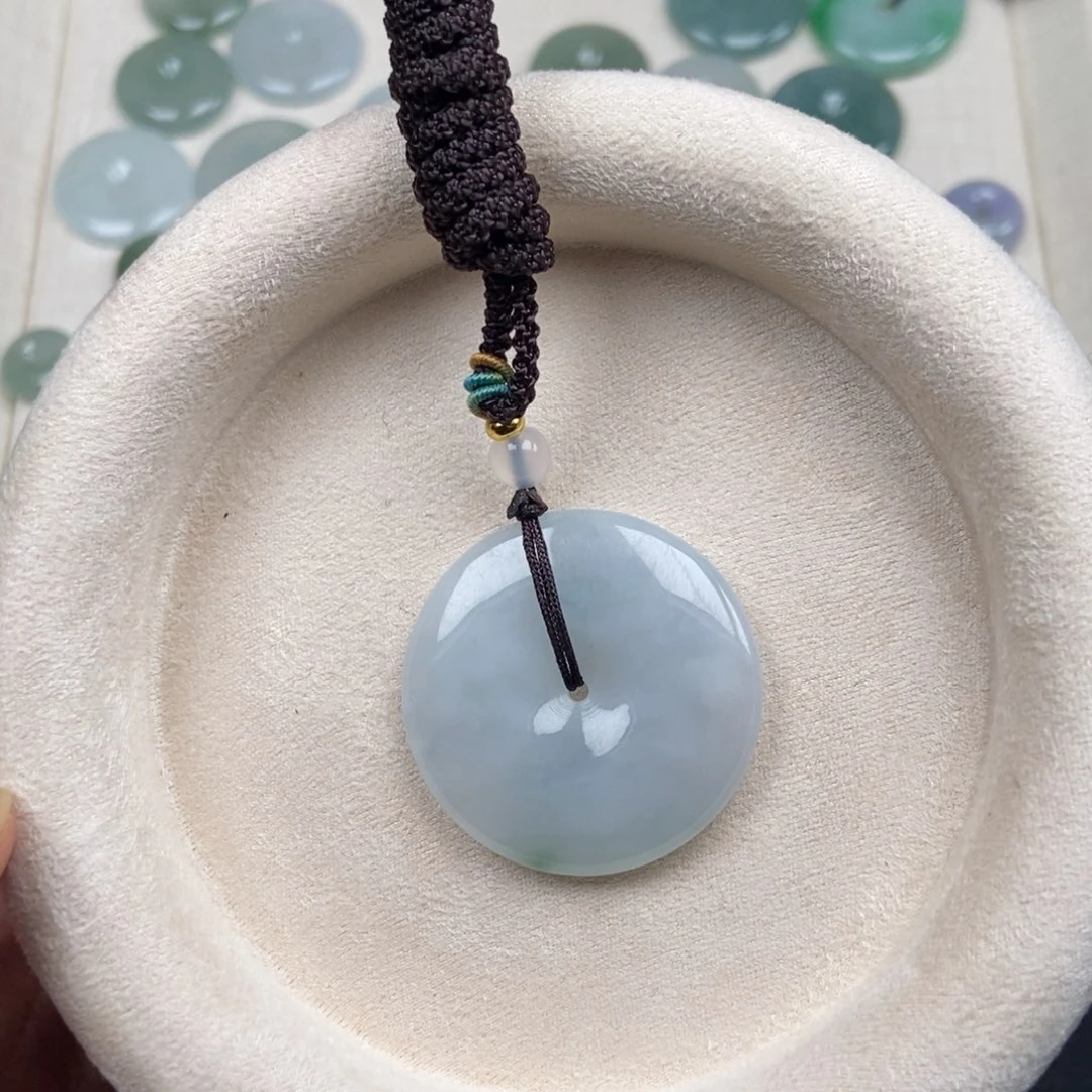 翡翠未镶嵌颈饰平安扣 大尺寸