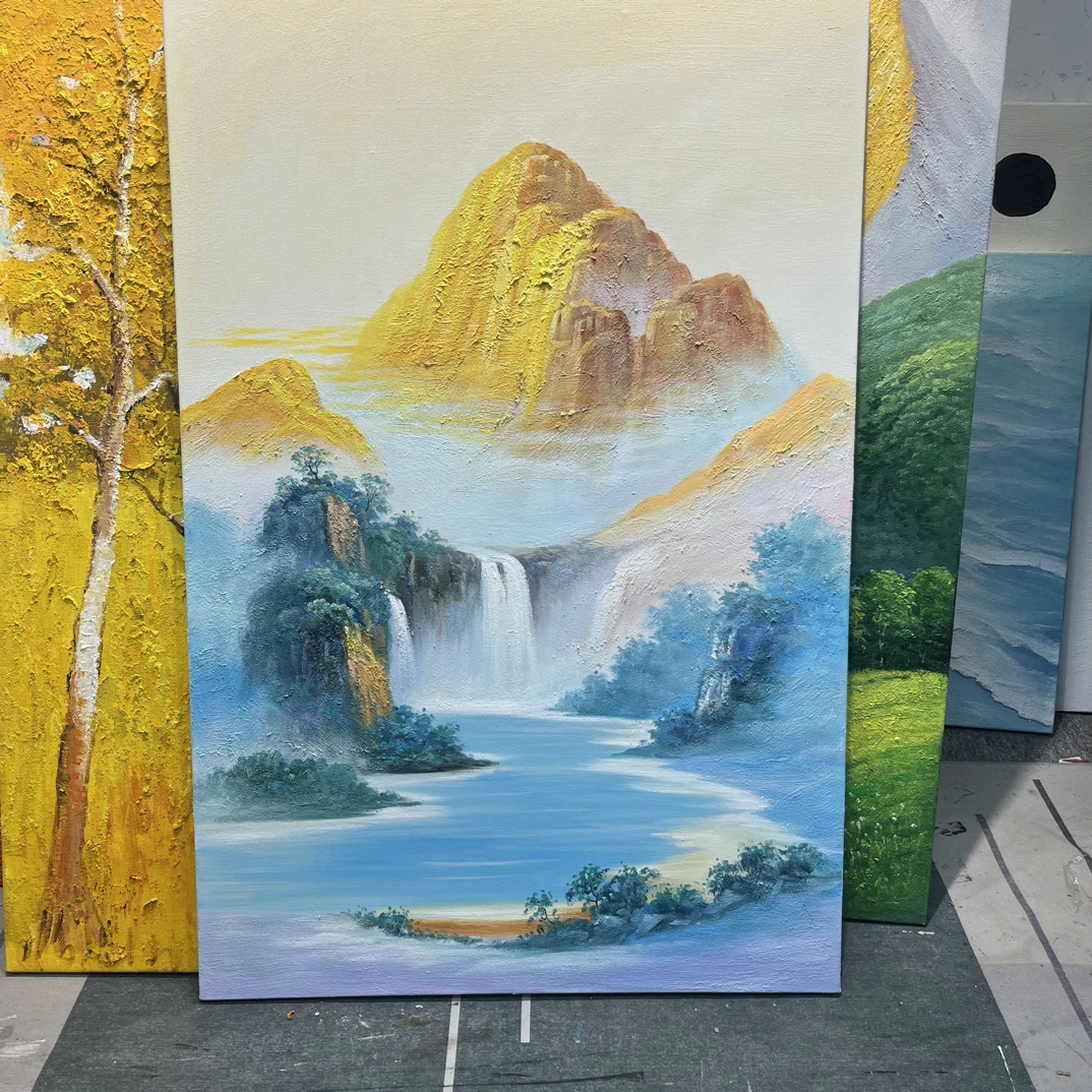日照金山意象山水《金山聚宝盆》客厅沙发背景装饰画