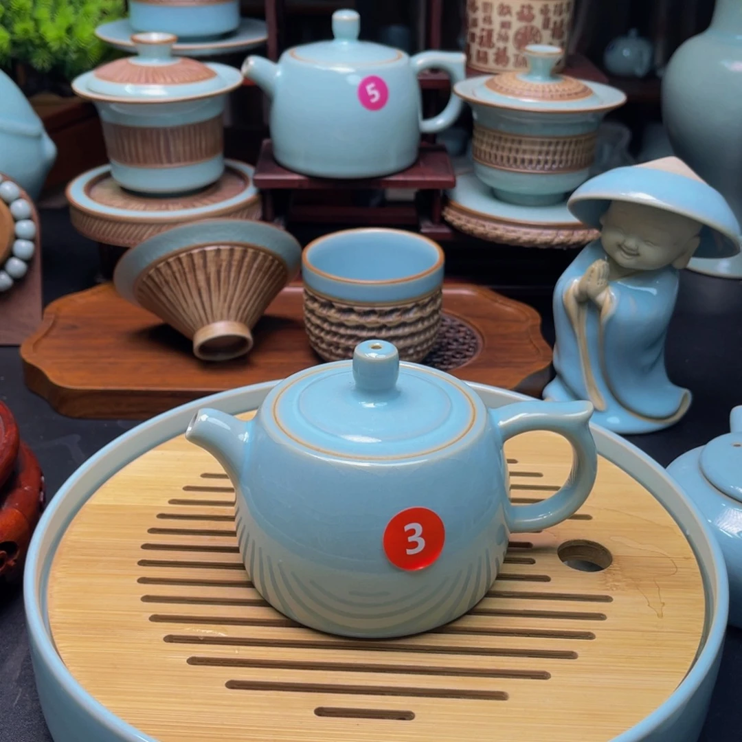 【闪购商品】摆件瓷汝州单壶，壶，杯，壶，杯