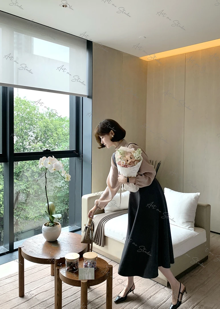 D奥风优雅女神高级灰收腰A线藏肉立体完美腰线中长背带裙w1713j2