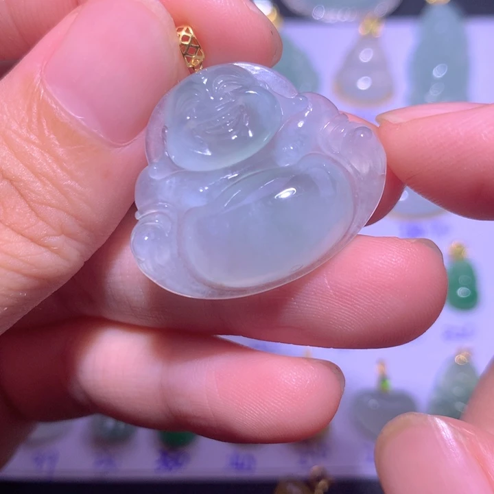 颈饰18K金镶嵌翡翠翡翠