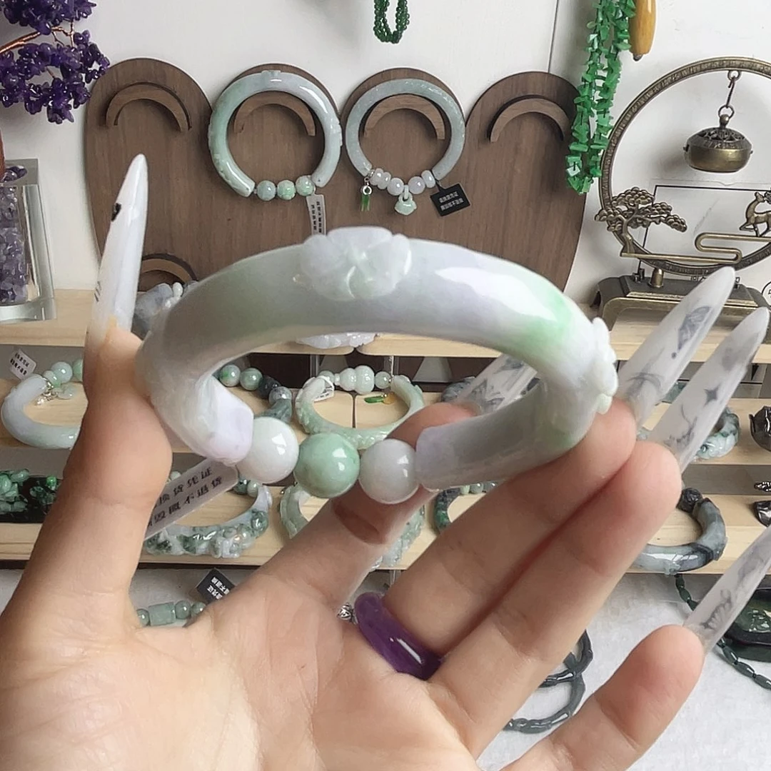 未镶嵌手镯翡翠春彩手镯手镯