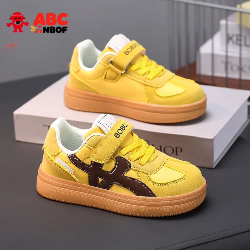 ABC NBOF儿童鞋女童鞋子春秋新款皮面男孩子时尚潮鞋德训鞋运动鞋