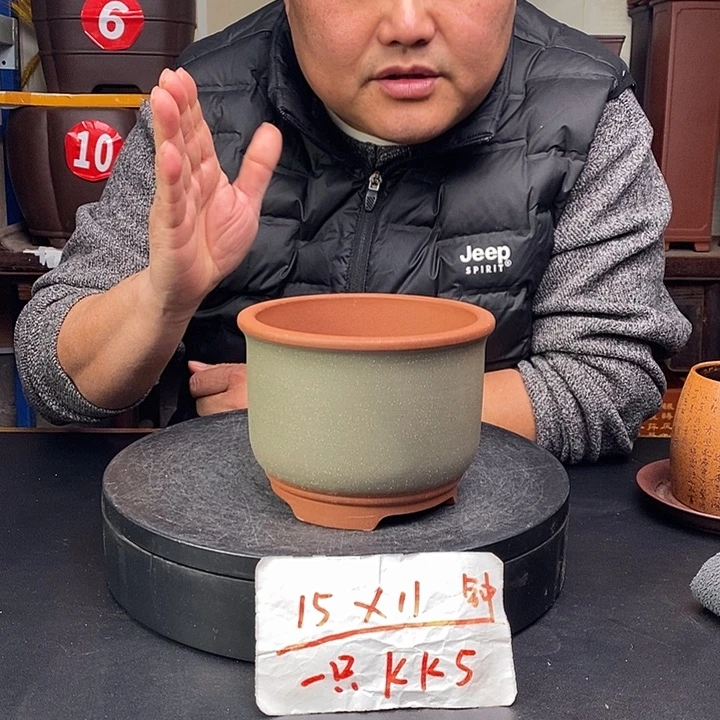 紫砂花盆货号一只KK5