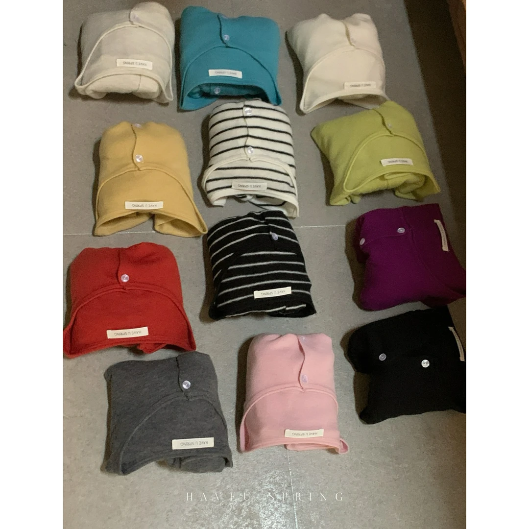 have u圆领透明扣开衫