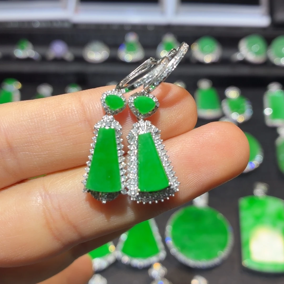 翡翠18K金镶嵌吊坠(不含链)翡翠