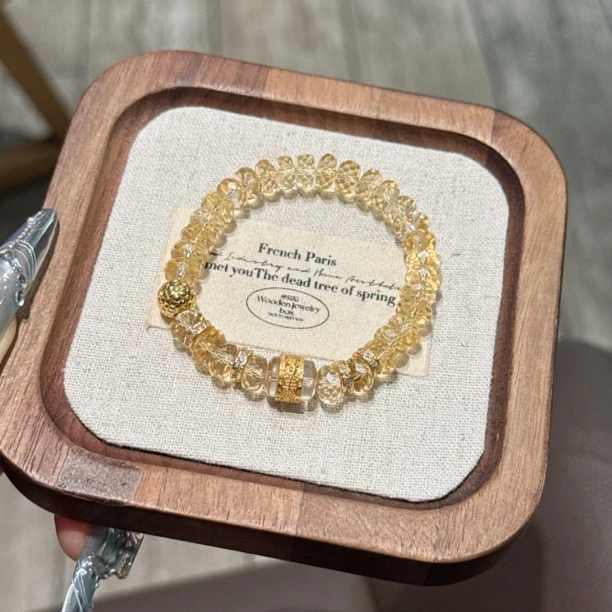 【金裕2.0】屿见珠宝·爆闪切面招米黄水晶手串  7-8mm