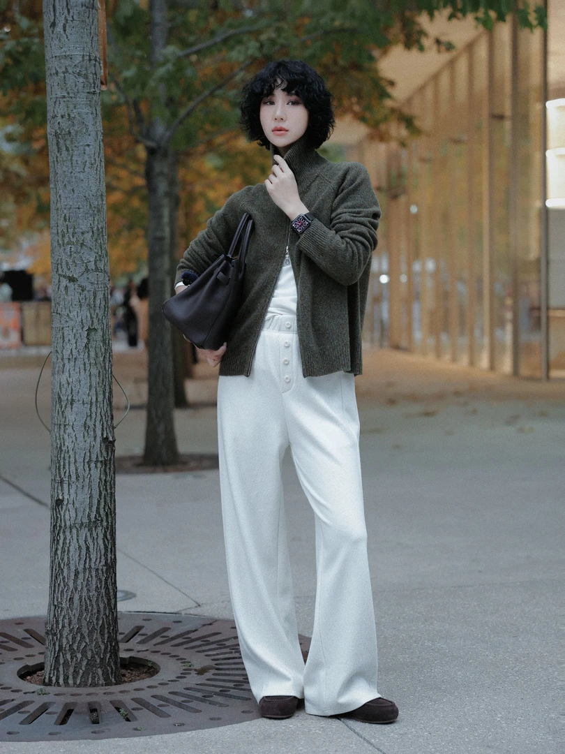 TT设计师【梧桐别信】时尚极简休闲花纱羊毛针织外套TT191557