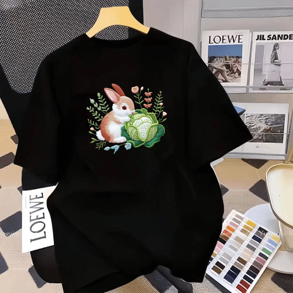 纯棉T恤圆领打底衫百搭宽松休闲外穿上衣