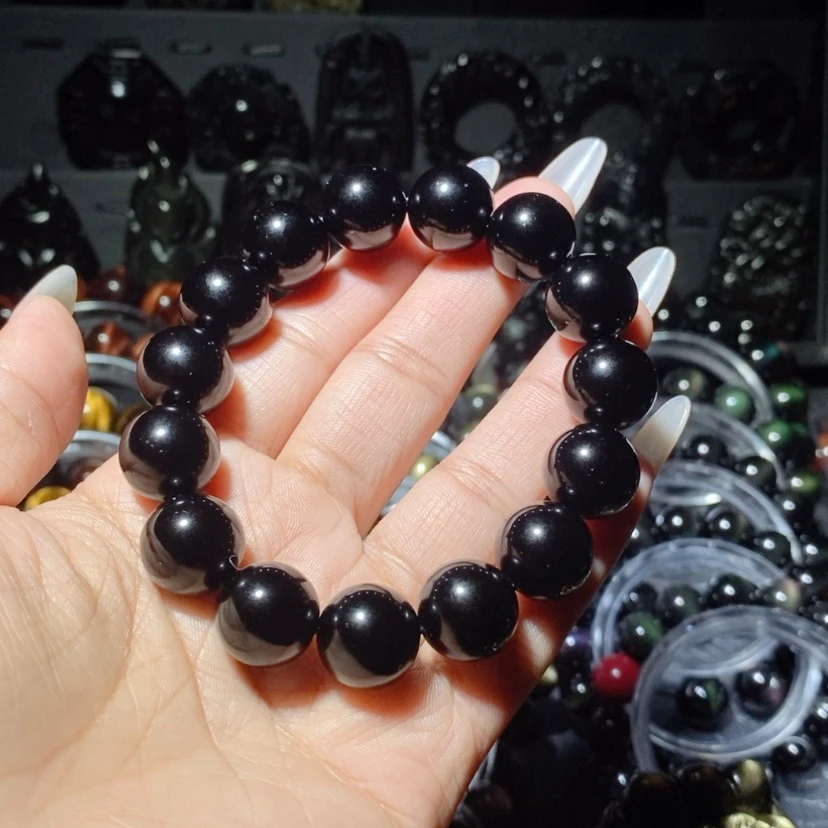 【闪购商品】黑曜岩手链未镶嵌敬*往