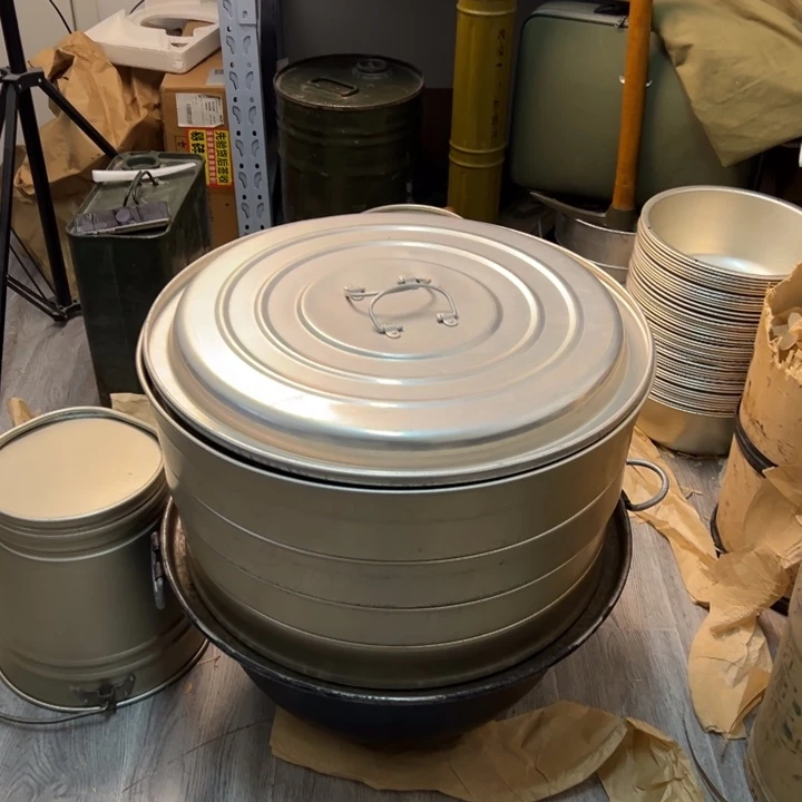 厚款铁锅➕蒸笼➕铝盖一套全新