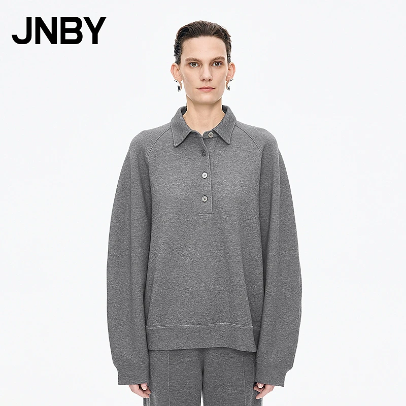 【商场同款】JNBY/江南布衣25秋新品卫衣polo领宽松套头5P9411770