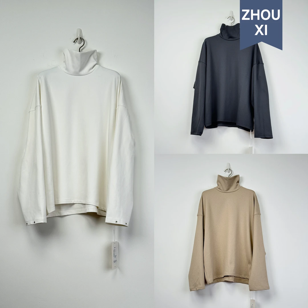 ZHOUXI高领阔型聚热厚版长袖T恤