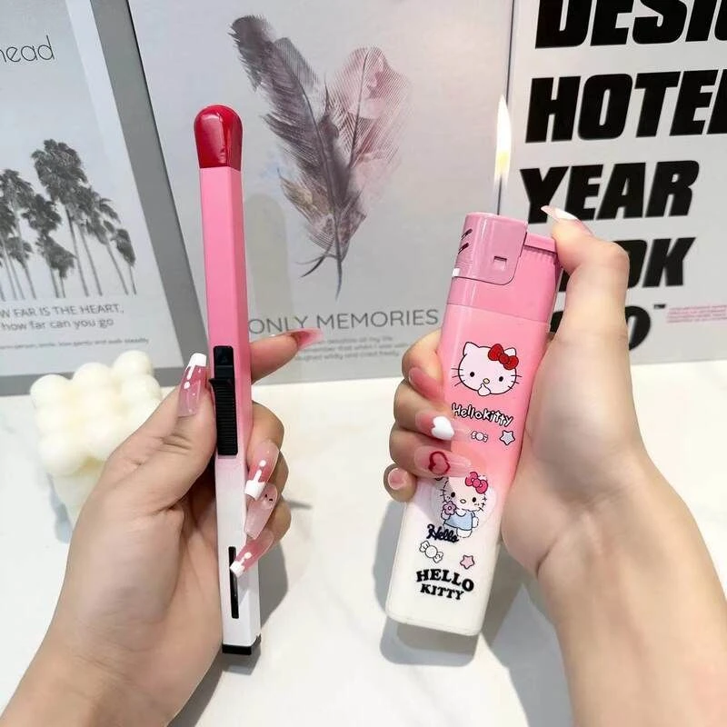 卡通渐变色草莓熊kt猫巨无霸粉色超大号打火机送男友闺蜜礼物搞